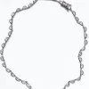 Small Scallop Rivière Necklace - White Zircon