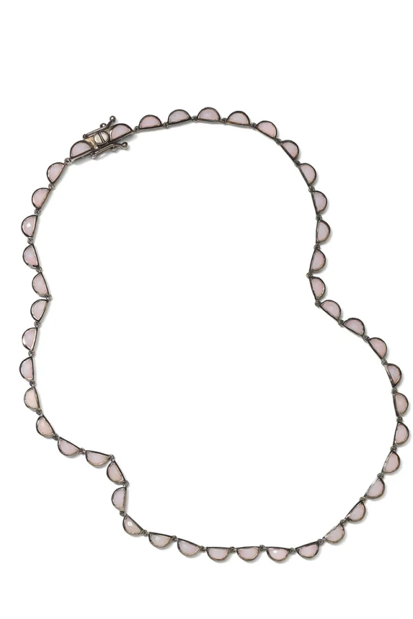 Small Scallop Rivière Necklace - Pink Opal