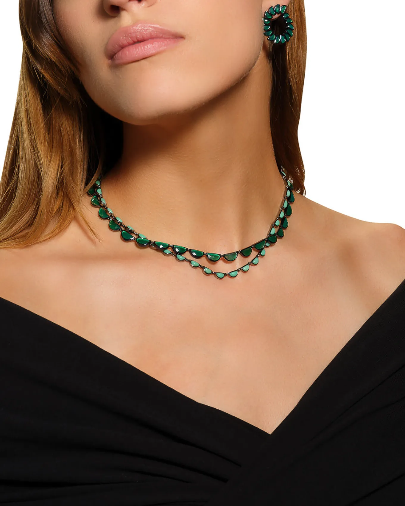 small_scallop_rivire_neck_1-2.webp Small Scallop Rivière Necklace - Chrysoprase
