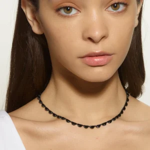 Small Scallop Rivière Necklace - Black Spinel