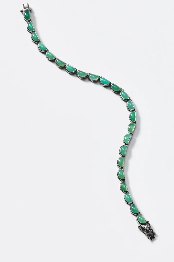 Small Scallop Tennis Bracelet - Chrysoprase