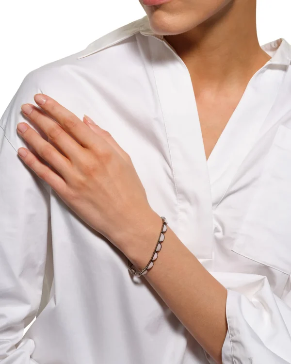Small Scallop Tennis Bracelet - Pink Opal