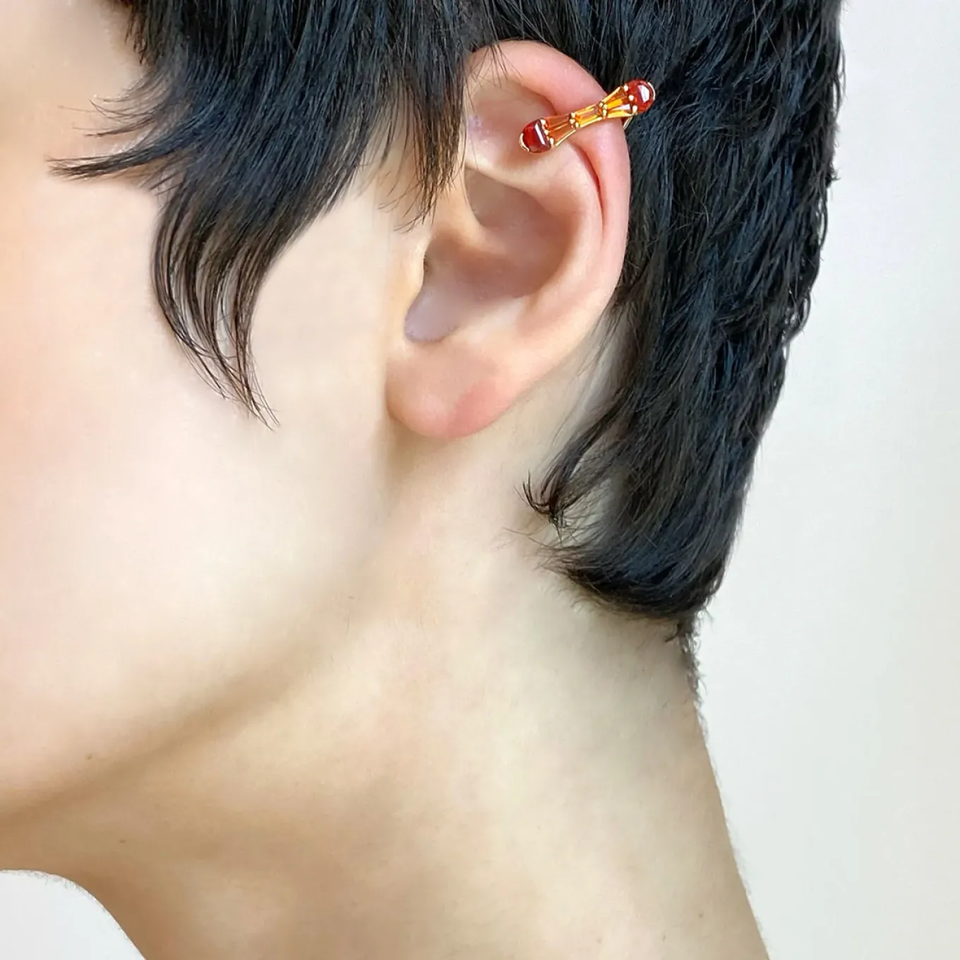 small_single_baton_ear_cu_1-2.webp Small Single Baton Ear Cuff - Fire Opal
