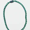 Small Tile Rivière Necklace - Green Onyx