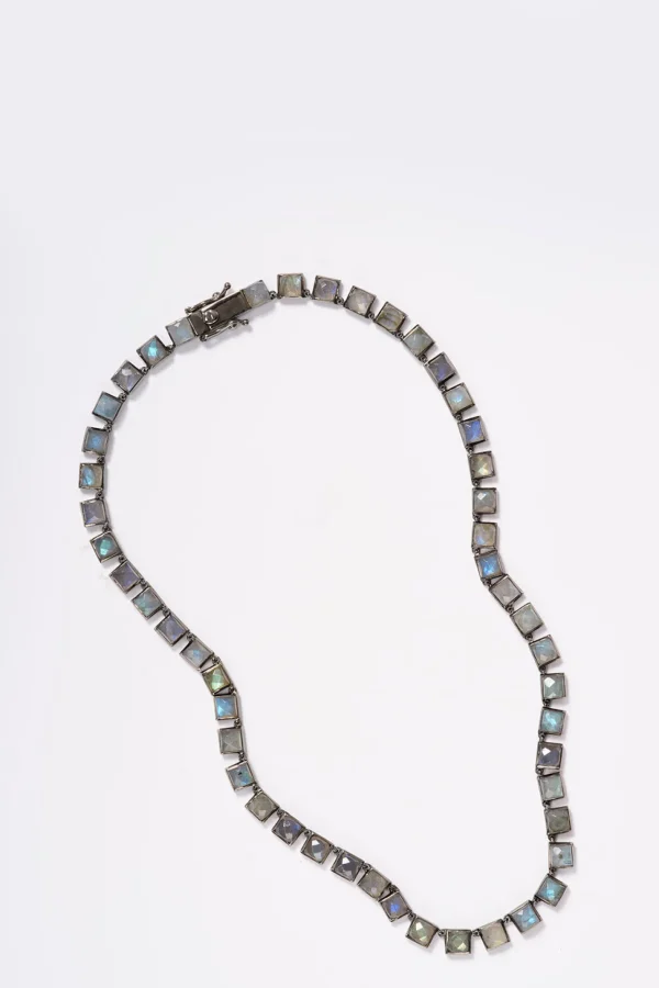 Small Tile Rivière Necklace - Labradorite