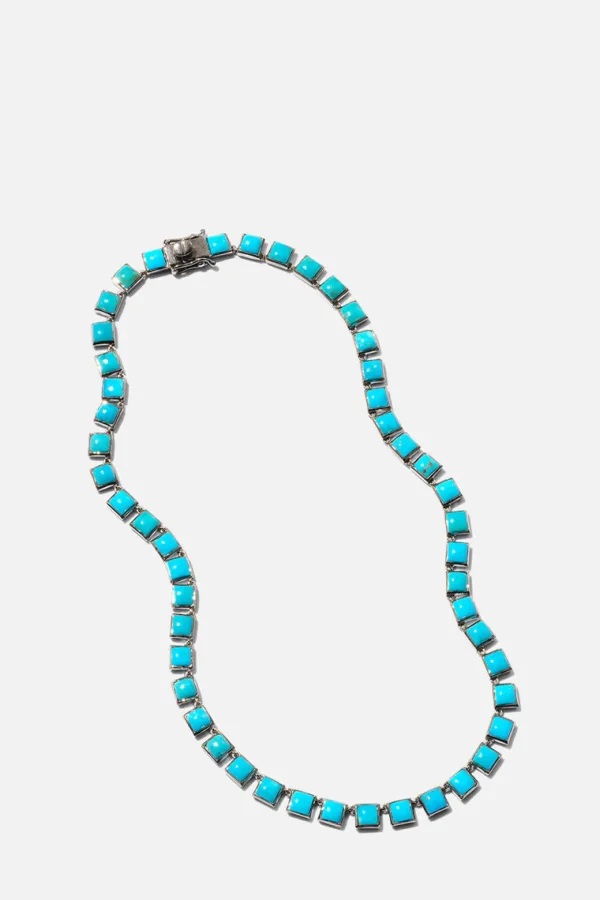 Small Tile Rivière Necklace - Turquoise