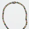 Small Tile Rivière Necklace - Multi Tourmaline
