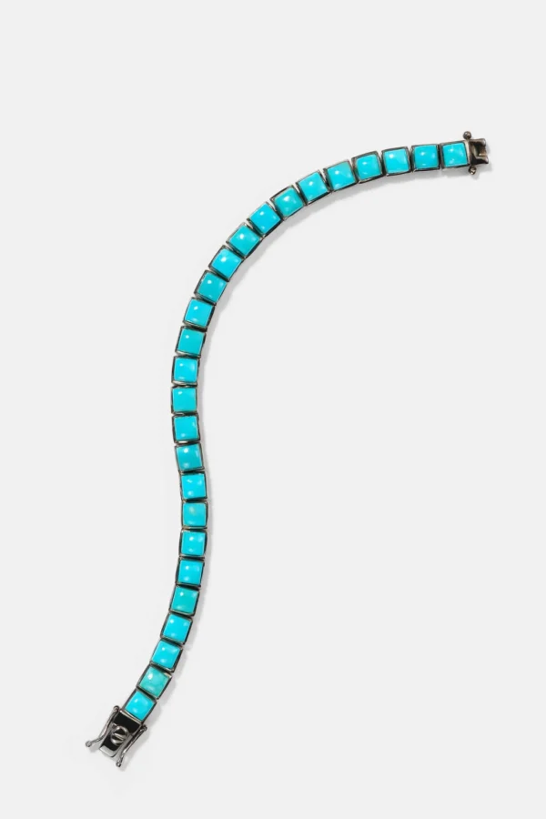Small Tile Tennis Bracelet - Turquoise