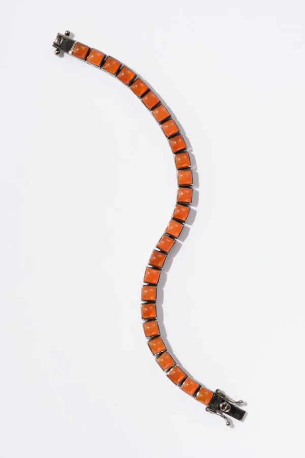 Small Tile Tennis Bracelet - Carnelian