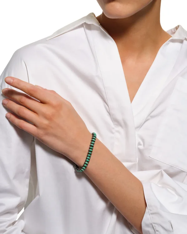 Small Worm Tennis Bracelet - Chrysoprase