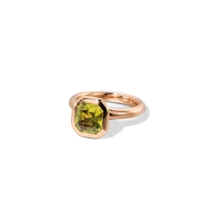 Stacked Emerald Cut Solitaire Ring - Sphene