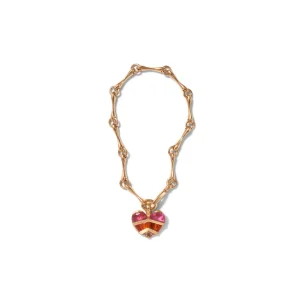 Strapped Heart Pendant - Rubellite