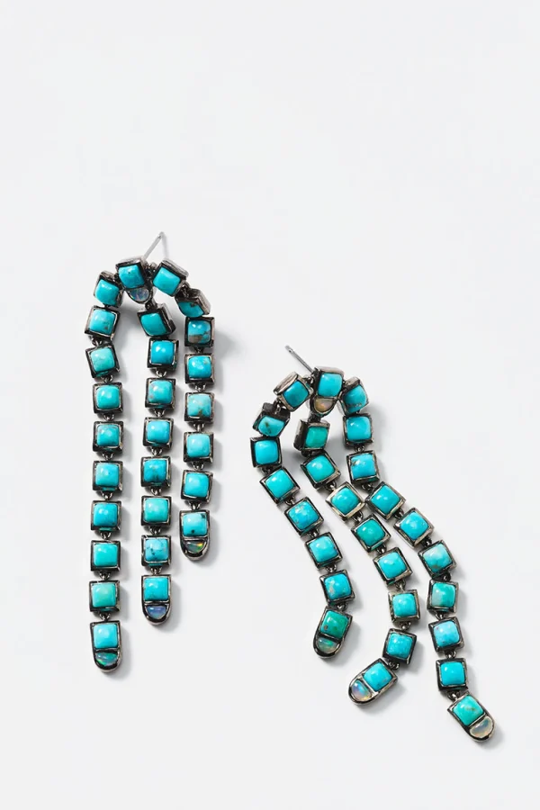 Sweep Earrings - Turquoise & Ethiopian Opal