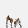 Taper & Chain Earrings - Tiger's Eye