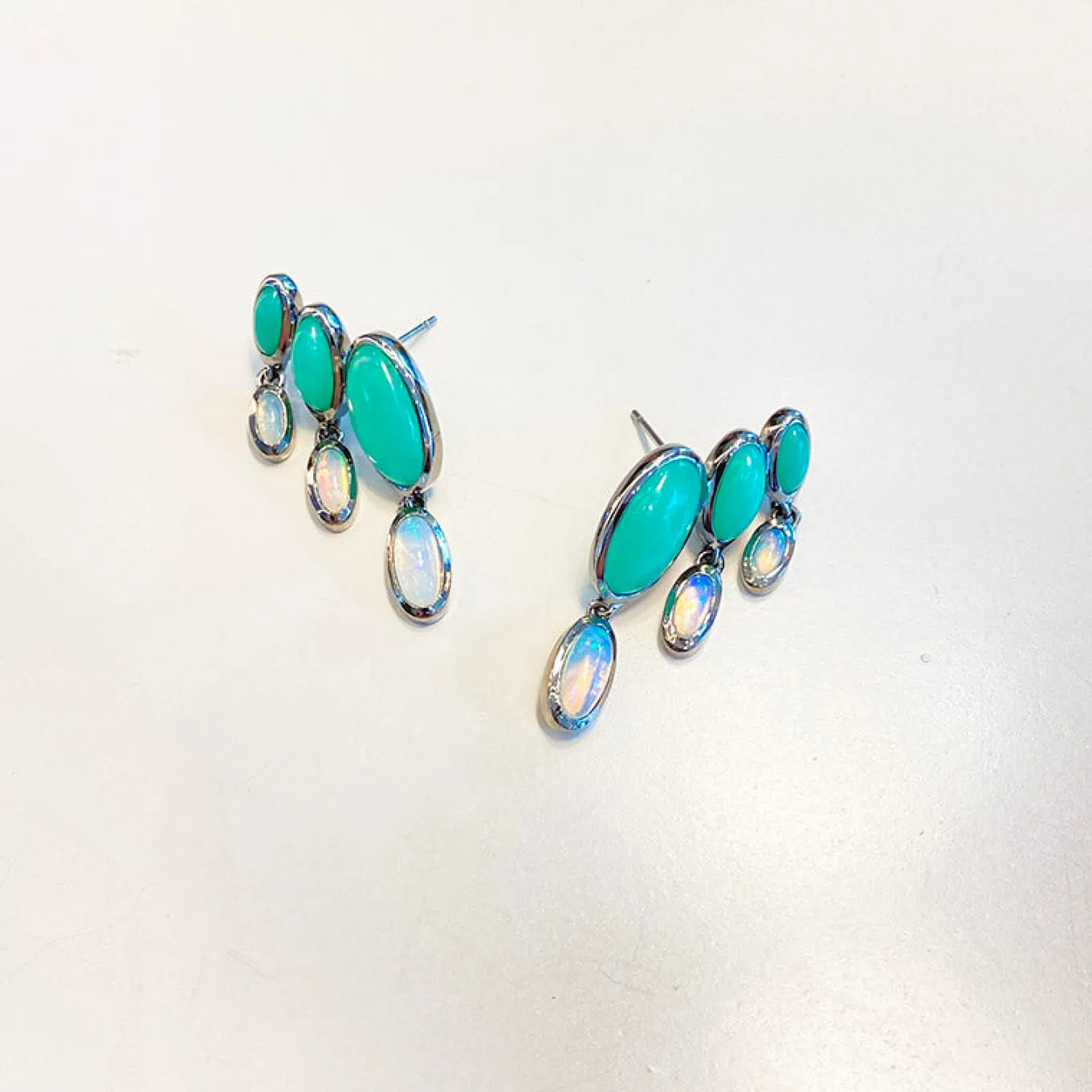 taper_amp_drop_earrings___1.webp Taper & Drop Earrings - Chrysoprase & Ethiopian Opal