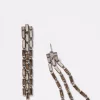 Triple Baguette Stiletto Earrings - White Agate & Smokey Quartz