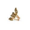 Triple Ruched Ribbon Ring - Green Tourmaline