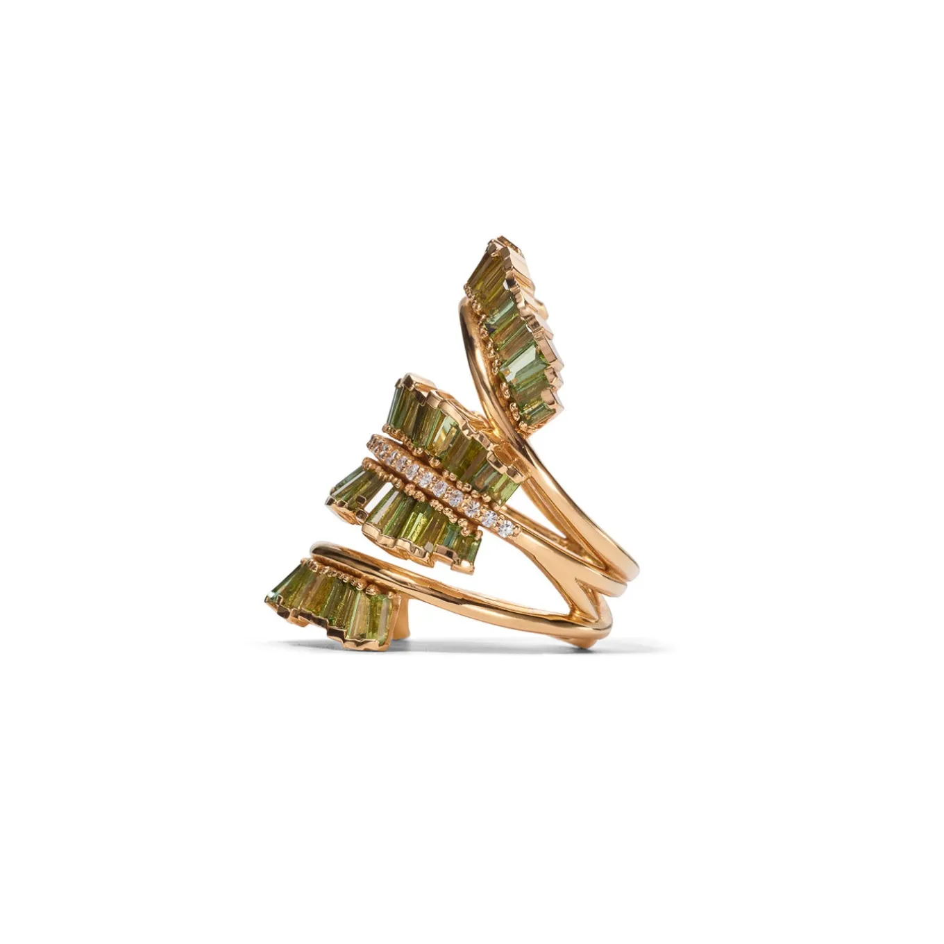 triple_ruched_ribbon_ring_0-5.webp Triple Ruched Ribbon Ring - Green Tourmaline
