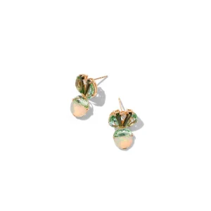 Trofeo Earrings - Emerald Blue Tourmaline, Ethiopian Opal