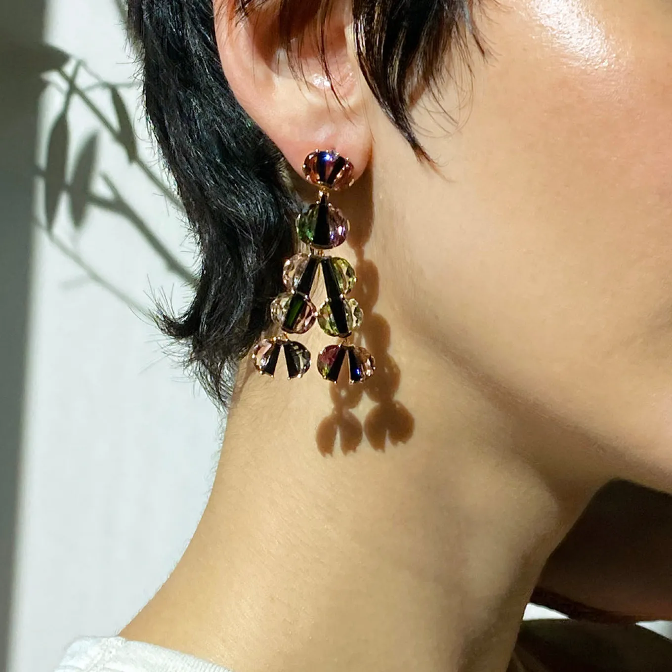 tuft_earrings__bicolor_to_1.webp Tuft Earrings - Bi-Color Tourmaline & Black Spinel