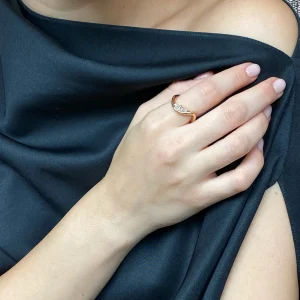 Twist Ruched Ring - Diamond