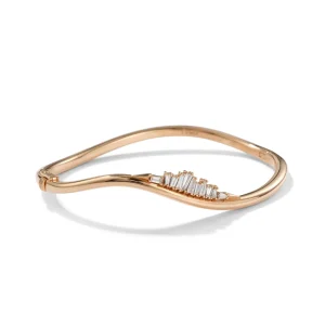 Twisted Ruched Cuff Bracelet - Diamond