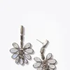 Uchiwa Earrings - Pyrite & Rainbow Moonstone