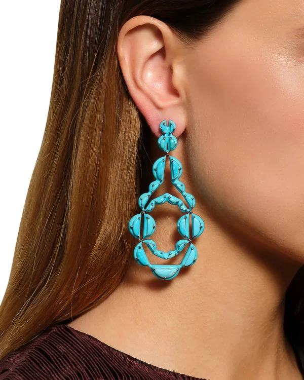 Vienna Turquoise Enameled Earrings - Turquoise