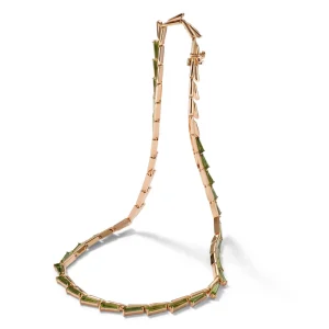 Wheat Riviere Necklace - Green Tourmaline