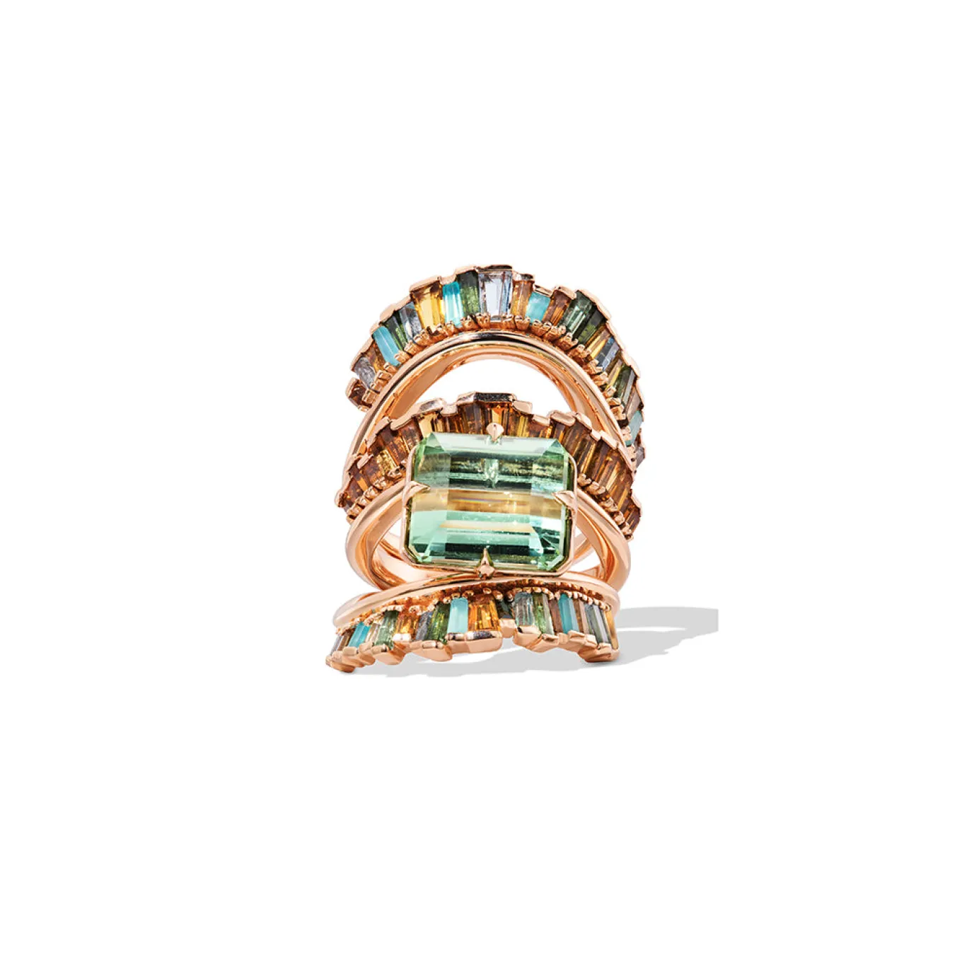 wing_guard_ring__green_to_2.webp Wing Guard Ring - Green Tourmaline, Golden Tourmaline, Aquamarine