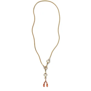 Wishbone Pendant - Fire Opal